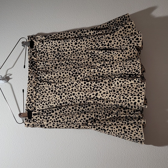 🔥 SALE LEOPARD ANIMAL PRINT SHEER GAUZE PEPLUM FLOATY FLARED MINI SKIRT XXL - Picture 11 of 12